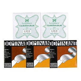 Violin 4/4 String Set (E:Gold Bra Cut A.D.G Dominant) (E Wire 0.27 Loop End)