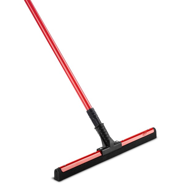 Libman Commercial 191 Flex Blade Floor Squeegee with Steel Handle, 18" Wide (Pack of 6), Black/Red