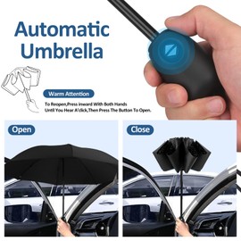 Tookeen Inverted Umbrella Windproof Strong - Automatic Windproof Compact Umbrellas, Durable and Portable for Easy Carrying for Men and Women, 210T Teflon Coating