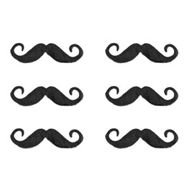 Beistle, 6 Piece Handlebar Hairy 'Staches, 5" (Black)