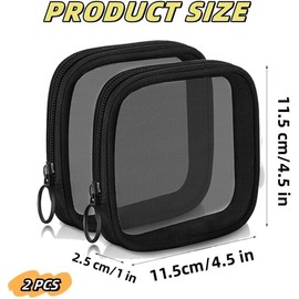 Mini Small Bag Coin Purse Mesh Zipper Pouch,Mini Mesh Travel Toiletry Bag, Mini Small Bag Coin Purse Mesh Zipper Pouch Mesh Makeup Bag Organizer Bags, Mesh Makeup Bag Mesh Travel Toiletry Bag (2)