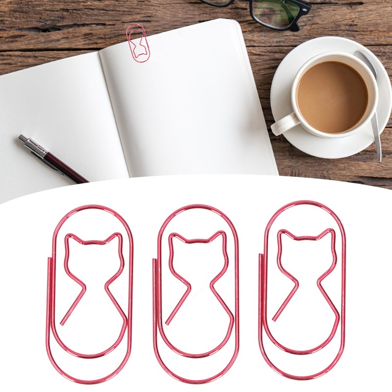 4 Box Cute Cat Paper Clip Fun Shaped Plated Surface