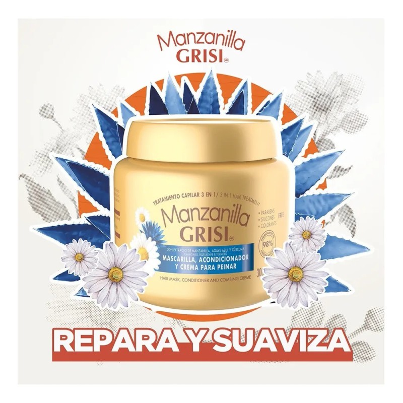 Tratamiento Capilar 3 En 1 Manzanilla Grisi