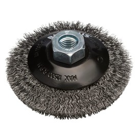 RHODIUS SKBW, 1 x cone brush, steel, diameter 100 mm, corrugated wire 0.3 mm, M14, wire brush, angle grinder, cleaning brush, steel brush