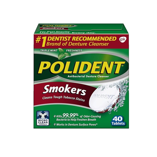 Polident Smokers Tablets - 40 ct, Pack of 2