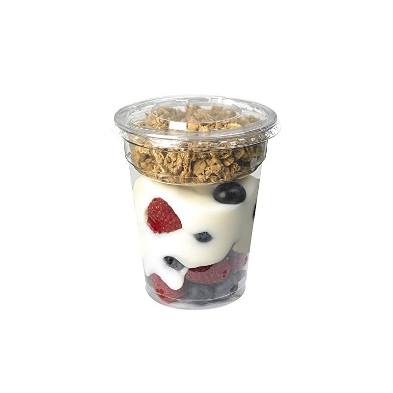 16 oz. Clear Plastic Parfait Cups with Insert Yogurt Fruit