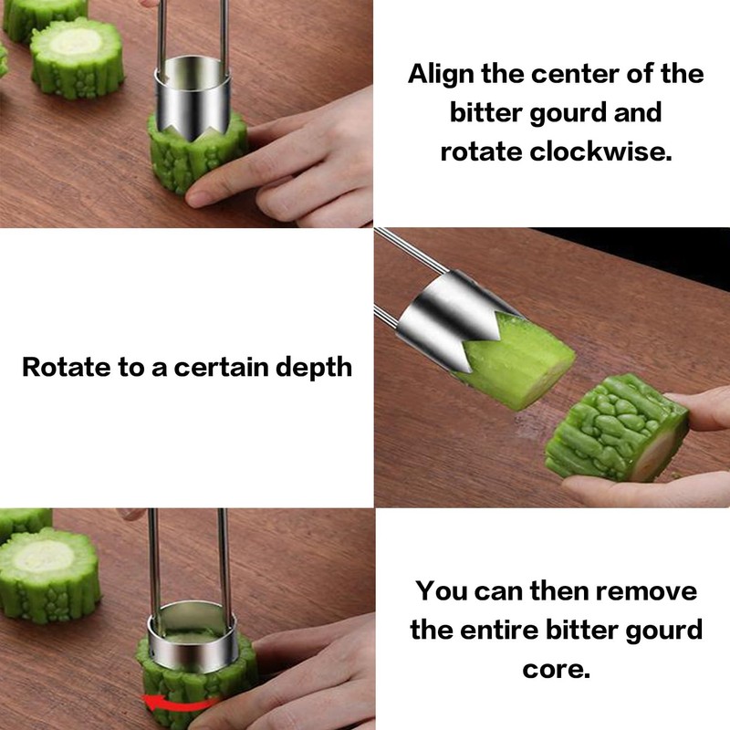 3PCS 2-in-1 core remover, apple core remover, vegetable core remover,