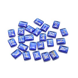 Zotoone Rune Stones Set with Engraved Elder Futhark Alphabet Runes Glass Block Clear Meditation Divination Healing Chakra Reiki