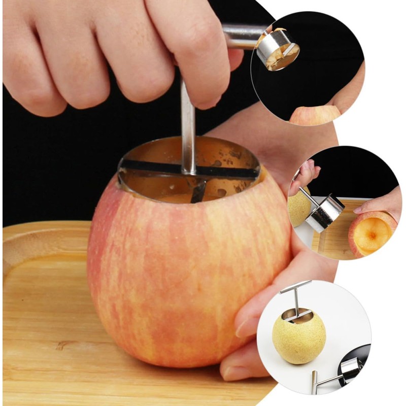 2 Piezas Descorazonador de Manzanas Acero Inoxidable