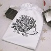 Azeeda 25cm 'Floral Hedgehog' Satin Drawstring Bag/Pouch (SB00018773)