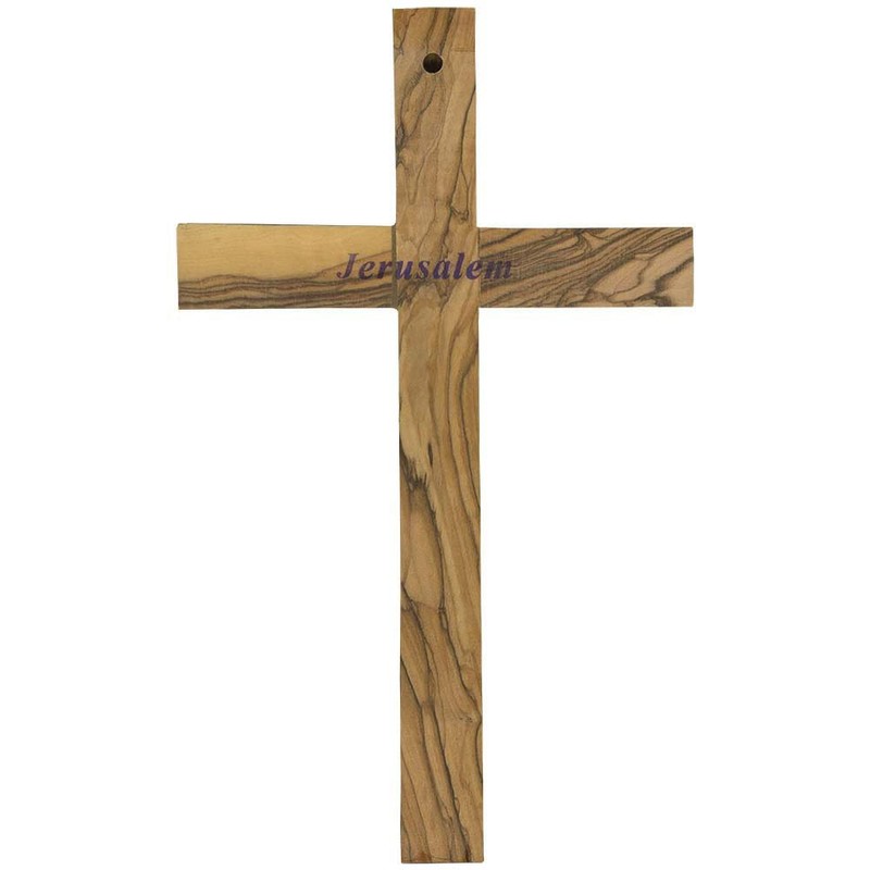 Sterling Gifts Olive Wood Wall Cross, Catholic Wooden Hanging Crosses