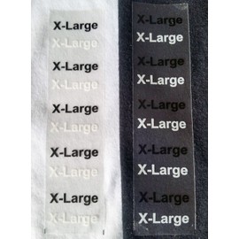X-Large Clothing Labels Size Strip Stickers for Retail Apparel 1.25 x 5 Inch 125 Adhesive Stickers