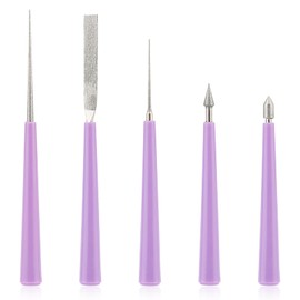 5pcs Diamond Tipped Bead Reamer, Bead Reamer Tool for Jewelry Making Beading Hole Enlarger Removes Burrs Bead Expander for Glass Plastic Metal Wood Beads DIY