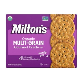 Milton's Organic Crackers, Multi-Grain - Certified Organic, Non-GMO Project Verified, Kosher, Made With 4 Whole Grains & 3 Seeds, Great for Charcuterie Boards - 24 Oz, Pack of 1
