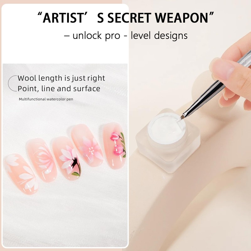 MOLILON Triangular Pyramid Nail Brush for Acrylic Nails, Detail Nails