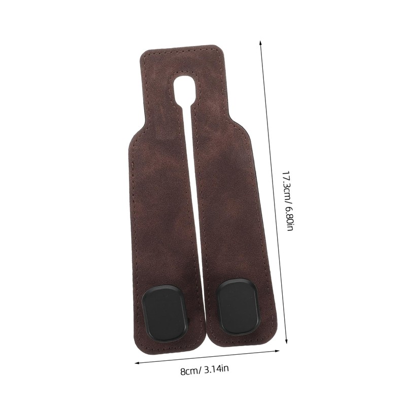 BUGUUYO 2pcs Double Headrest Hooks Suede Car Backseat Storage Organizer