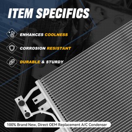 Auto Dynasty DPI 30075 Factory Style Aluminum A/C Condenser Compatible with Lexus RX350 RX350L 2016-2019