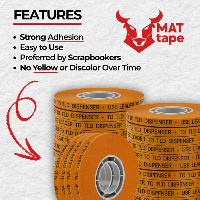 MAT ATG Tape - Acid-Free Adhesive Transfer Tape, 1/4" x