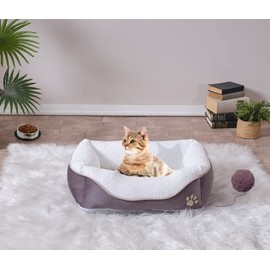 YLIEHS Cozy Foam Pet Bed for Large Pets, Soft Plush Cover, Non-Slip Base, Portable Design, Anthracite