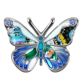 BAMAY - Broche de mariposa floral esmaltado, aleación de zinc, monarca, mariposa, regalos para mujeres y niñas, bufanda, Mediano, Zinc Esmalte, Sin gemas.
