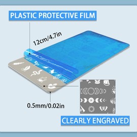 PH PandaHall 3pcs Moon and Sun Nail Stamping Plate, Divination Nail Art Templates Mysterious Art Stencils Stainless Steel Image Plates for Women Print Manicures Salon Design Supplies