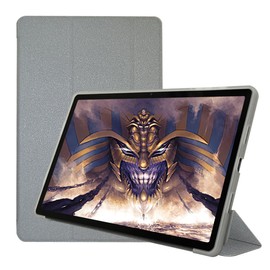 Qiawum Folio Stand Case for Teclast P30T / P30 Tablet 10.1", PU Leather Slim Multi-Viewing Angles Cover with Auto Wake/Sleep Function Hard Back Shell Protective Sleeve (Silver)