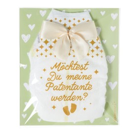 goldprintz I Want to Become My Godmother I Golden Printed Nappy Postcard I Ask Godmother I Announce Pregnancy I Baby Announcement - I Get a Baby I Baby News