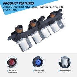 AJU73213301 LG Washer Water Inlet Valve AJU75152601 2025 Upgrade for Kenmore WT5680HWA WT7200CW WT5170HV WT4970CW WT1201CW, Replaces 5221EA1008F AP6308239 TAW35618287 PS3527446
