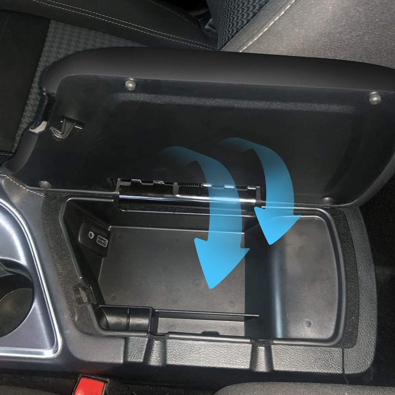 AOMSAZTO Center Console Armrest Cover for 2014-2019 Dodge Challenger Black