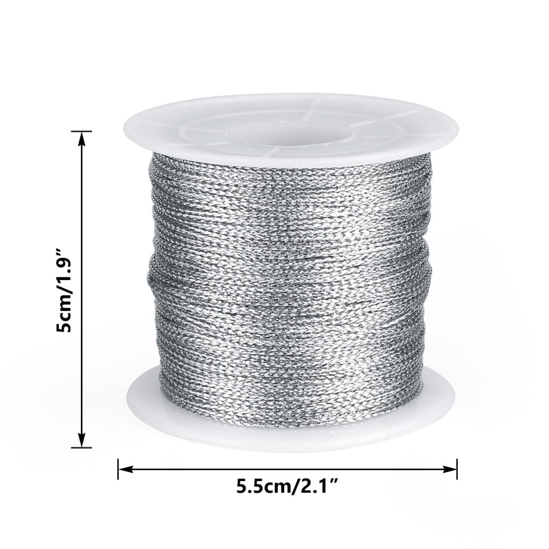 jijAcraft 100M Silver Twine String, Silver Thread Twist Ties with