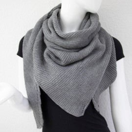 Glamexx24 Women's Scarf Men's Scarf Triangle Scarf Women's Warm Knitted Scarf in Many Colours from Italy Soft Comfortable to Wear, darkgray