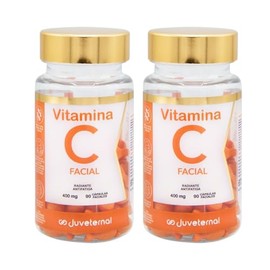 JUVETERNAL Cápsulas Faciales de Vitamina C 2x1 90 cápsulas c/u Twist-Off Ilumina, Hidrata y Protege tu Piel