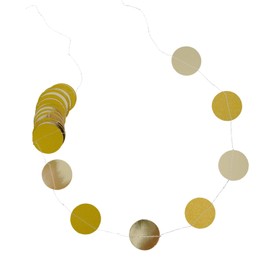 Paper Garland Glitter Round Banner, Pack of 4 Colourful Glitter Paper Circle Dots Banner for Birthday Party, Wedding, Christmas Party Decoration Supplies (Gold)