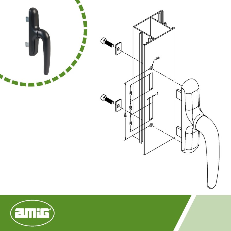 Amig - Handle for Practicable | Folding or Hinged Windows