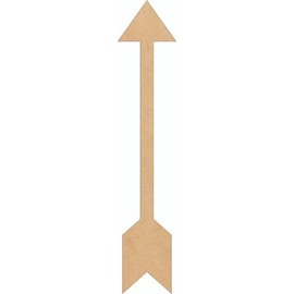 Wooden Arrow Paintable 3" Cutout, Unfinished Wall Art 1/4" MDF Craft