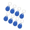 100 Pcs Blue Keychains RFID Proximity Card Key for Access