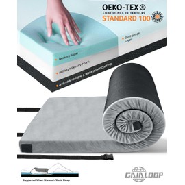 Floor GAIALOOP Memory Foam Futon Mattress Car Camping Bed Glamping Roll Up Mattress, Japanese Floor Sleeping Mat Camp Cot Mattress Pad Travel Guest Side Sleepers [Single: 75 * 30 * 3" ]