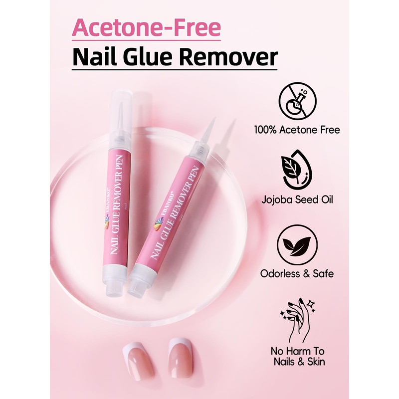 EBANKU 4 Pcs Nail Glue Remover Pen, Click&Remove Pen Design