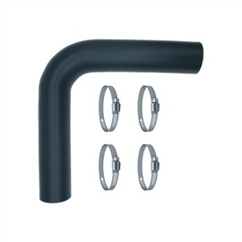 Gasoline Fuel Filler Neck Hose with 4 Clamps - 15 7/8" Degree Gas Tank Hose Replacement (1 1/2" ID 90 Degree)