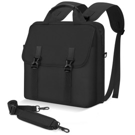 MoKo Zipper Binder Bag, 2 Inch 3 Ring Zipper Binder with Detachable Backpack Strap + Shoulder Strap, 500 Sheets Capacity, Multi-Pocket School Bag Fits 13'' Tablets, 14'' Laptops, Books, Black