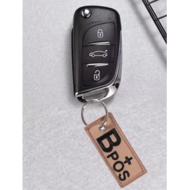 Cuiopbio Embroidered Blood Type Keychain - Sleek and Stylish Design (B+)