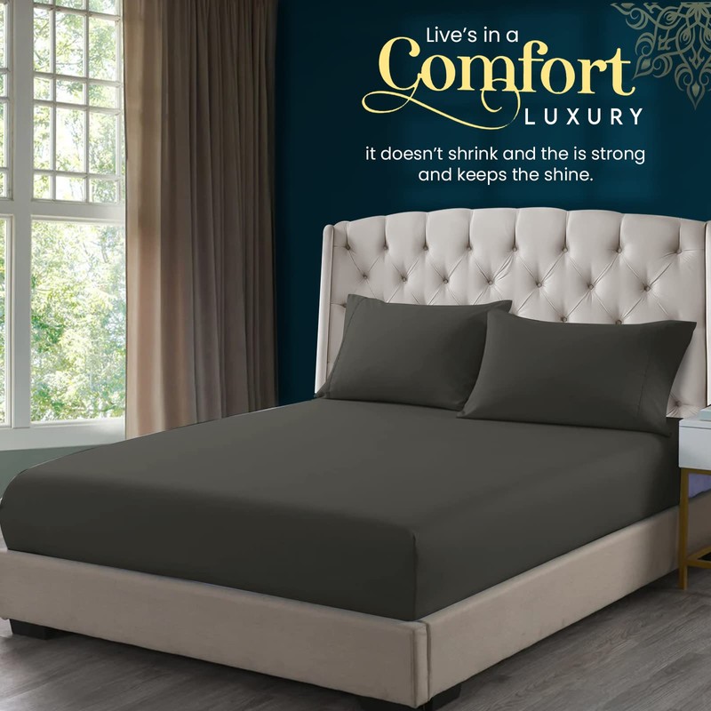 Sunshine Comforts Microfiber Fitted Sheets Breathable, Anti Wrinkle 26cm Deep