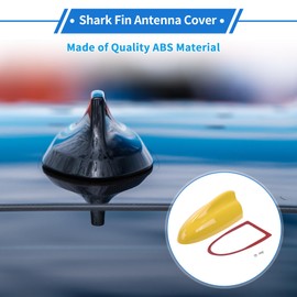 VekAuto Shark Fin Antenna Cover, AM/FM Signal Roof Aerial Universal for Car Auto SUV Truck Offroad ABS Material with Adhesive Base Yellow