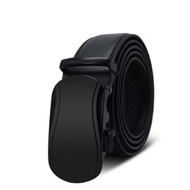 aplusashop ID Men's Belt Genuine Leather with Engraving of Choice Automatic Buckle Black Belt Brown up to 130 cm, black