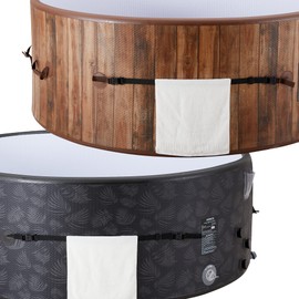 Arebos Towel Rail | Towel Rack | Bath Towel Holder | Bathrobe Holder | Spa Whirlpool Towel Rack | Whirlpool Accessories | Carry Strap | Spa Pool Accessories | Pack of 2 | Buckle | in Black