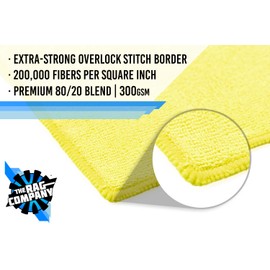 The Rag Company - All-Purpose Microfiber Terry Cleaning Towels - Commercial Grade, Highly Absorbent, Lint-Free, Streak-Free, Kitchens, Bathrooms, Offices, 300gsm, 14in x 14in, Yellow (12-Pack)