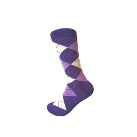 Triple M Plus Argyle Boys Dress socks,Purple/Light Purple/Cream