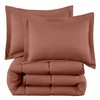 Chezmoi Collection 3-Piece Terracotta Comforter Set Oversized Queen - 110GSM