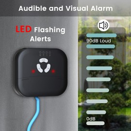 Water Level Alarm, Sump Pump Alarm, Water Level Sensor Detector, 90dB Siren, LED Strobe, IP44 Waterproof, Easy-Install, Protect Home from Water Damage (Non-WiFi)