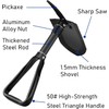 Large 47 cm Multifunctional Folding Shovel, Folding Shovel with Storage